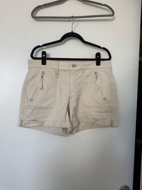 White House Black Market Beige Cuffed Cargo Shorts